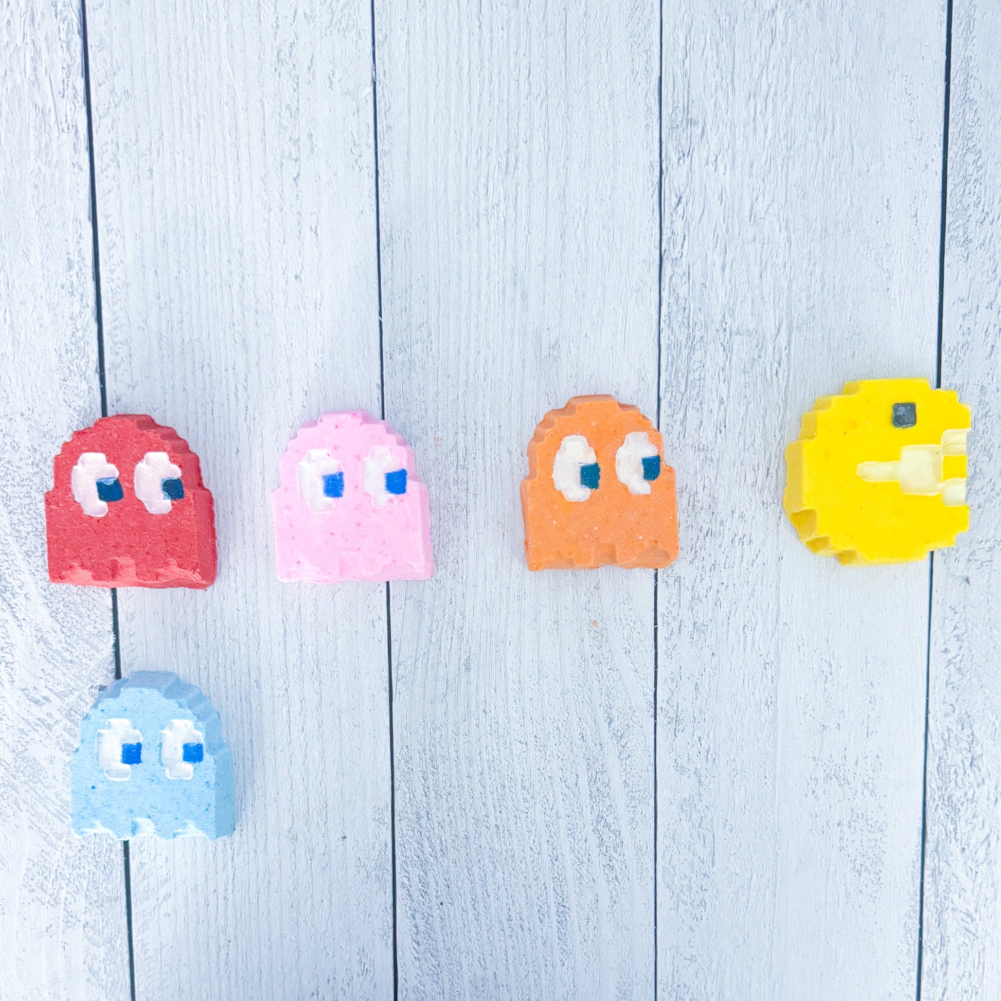 Pac-Man and Ghostie Bath Bombs