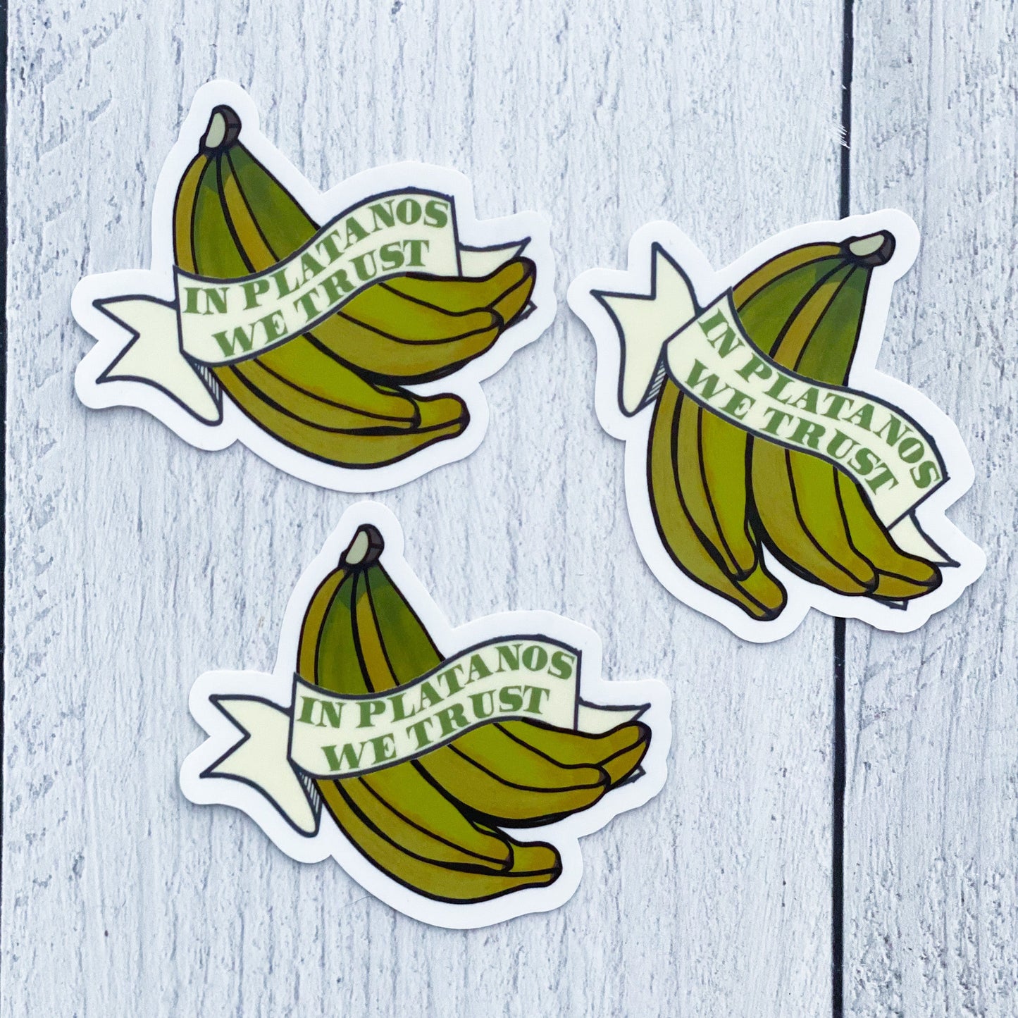 In Plátanos We Trust Sticker