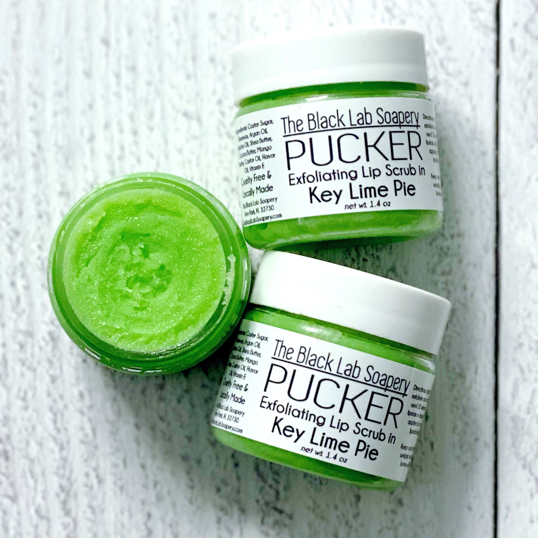 PUCKER - Lip Scrub - Key Lime Pie - The Black Lab Soapery