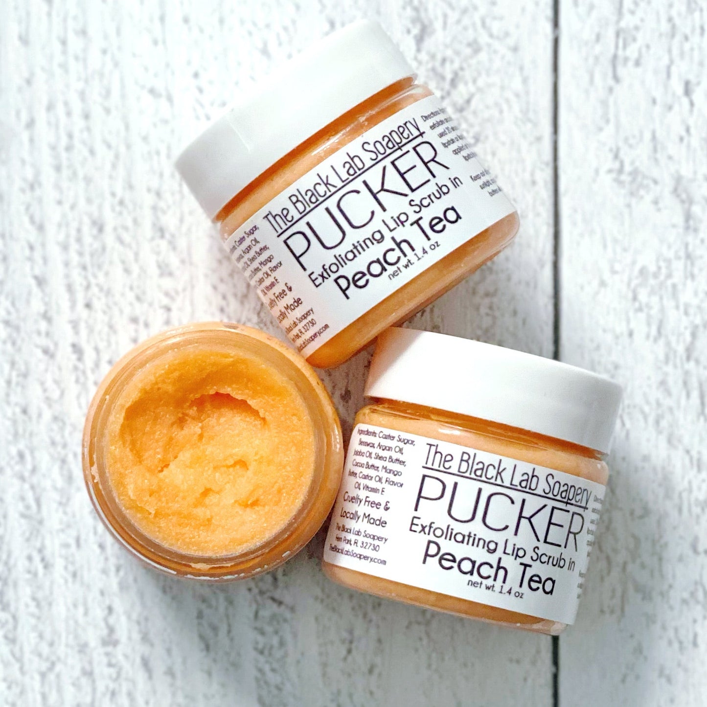 PUCKER - Lip Scrub - Peach Tea - The Black Lab Soapery