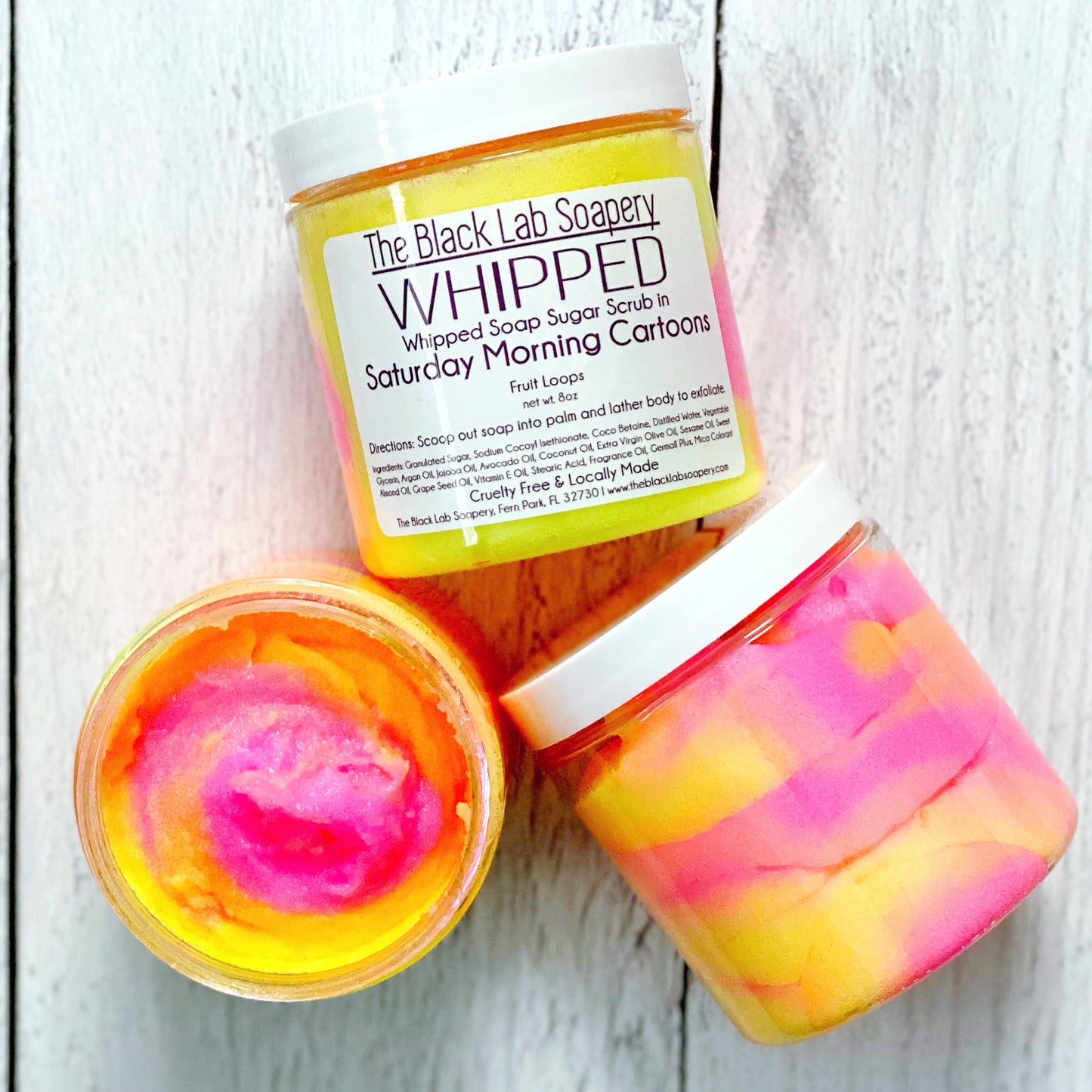 WHIPPED - Sugar Scrub Soap - Saturday Morning Cartoons - The Black Lab Soapery