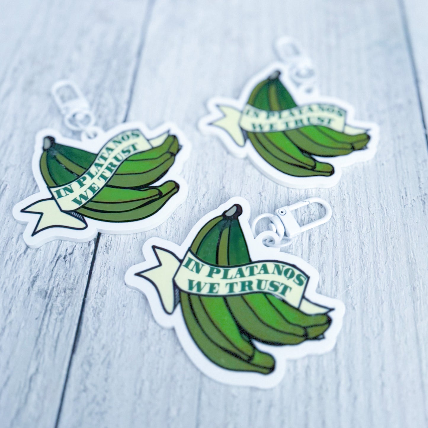 In Platanos We Trust Acrylic Keychain