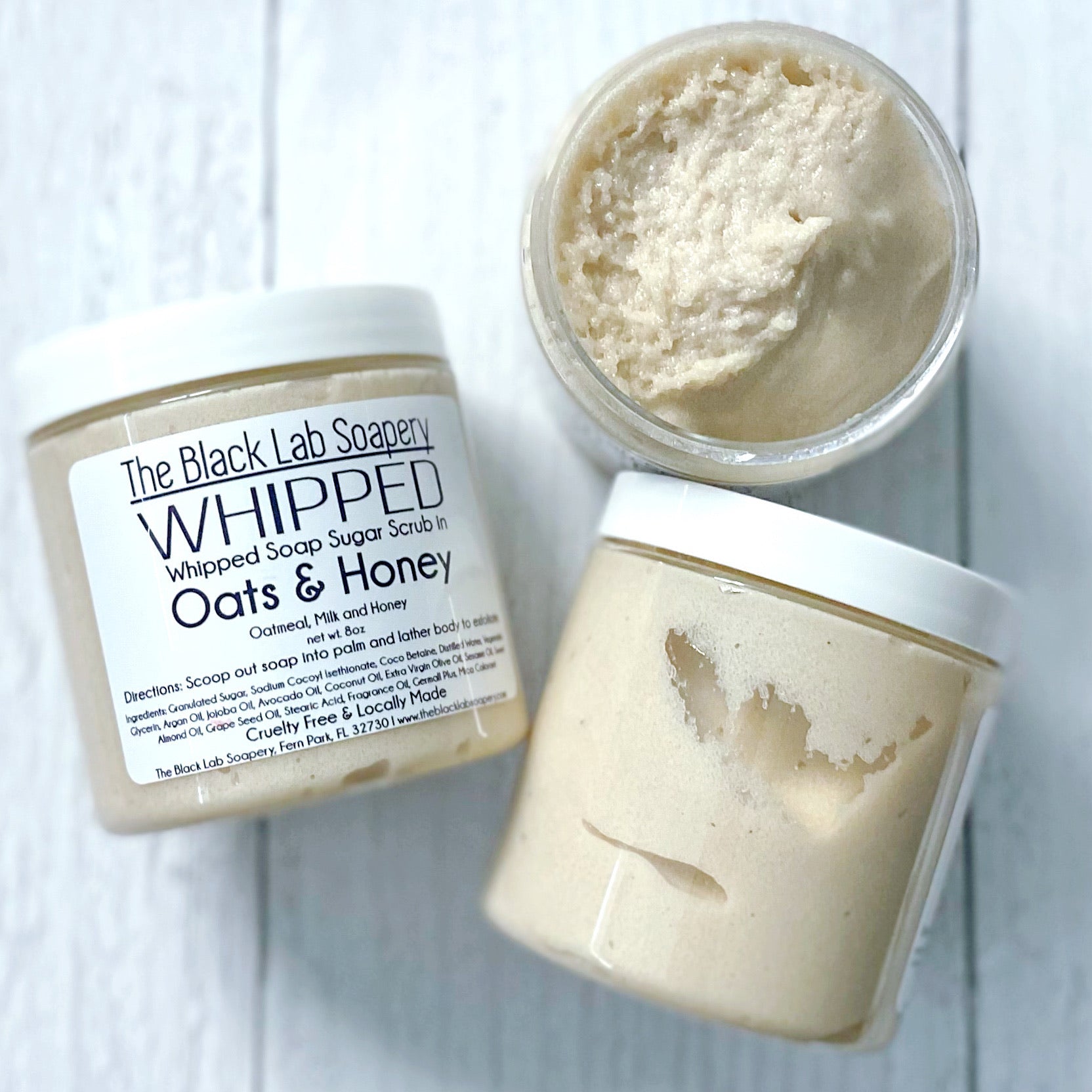 WHIPPED - Sugar Scrub Soap - Oats & Honey - The Black Lab Soapery